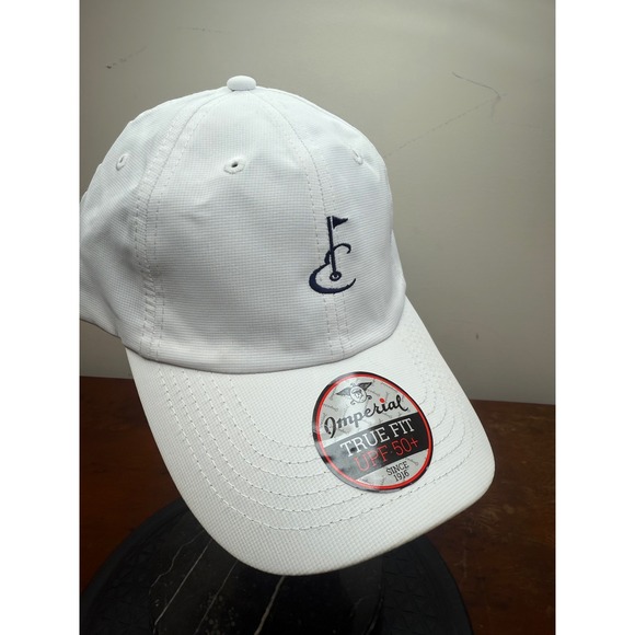 Imperial Golf Hat White Adjustable Golf "E" Flag Logo Cap Mens OSFA New - Picture 1 of 5